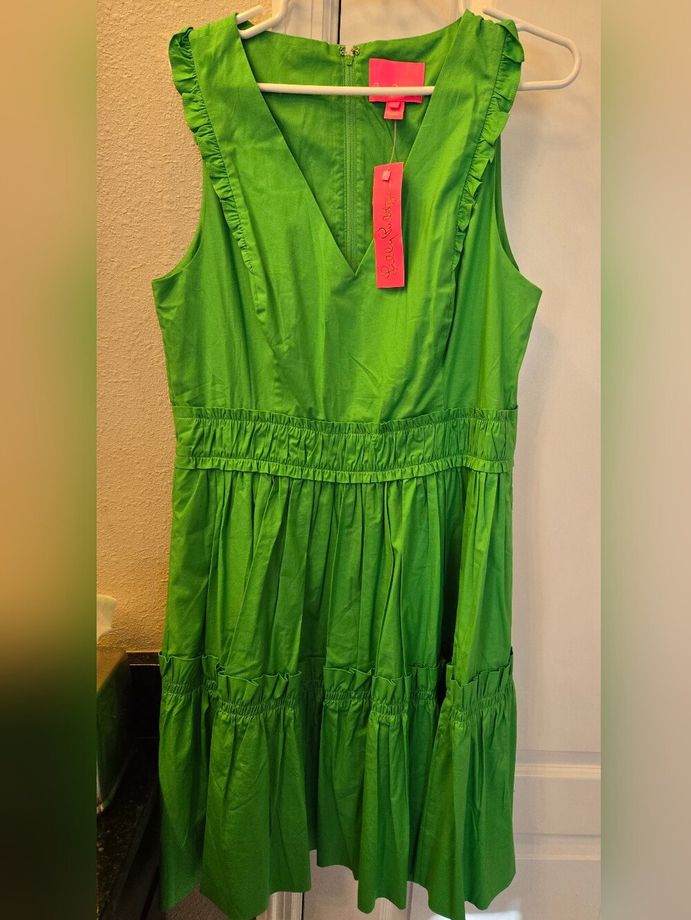 Lilly Pulitzer Bright Green Ruffled Tiered Sundress